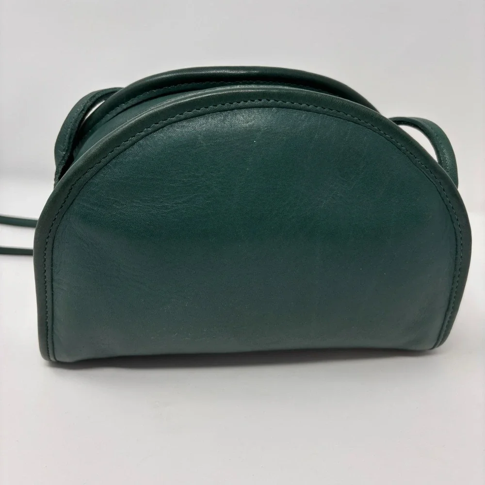 Vintage COACH Kimball Purse Jade Green Leather 9911 Crescent Crossbody USA